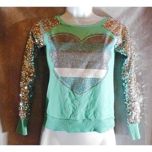 Justice Sparkly Heart Sweatshirt
